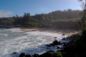 Three Tables beach, behind us away from the ocean.